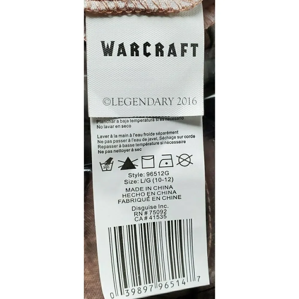 Warcraft Durotan Costume Size 10-12 Muscle Chest Halloween Dress Up Pretend Play